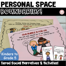 personal space activities, elementary, middle school, proximity, special education, speech therapy, social skills, autism